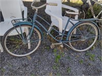 Vitage Blue Cruser Bike With White Wall Tires