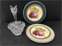 2 Imperial Plates, bowl & candle holder