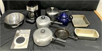 Large Lot Vintage Kitchen Ware - Pots, Coffee, Alm