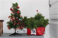 Mini Christmas Tree & Basket of Christmas Greens