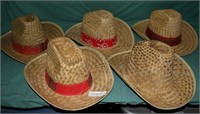 5 PALM LEAF STYLE COWBOY HATS