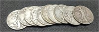 (10) Walking Liberty Silver Half Dollars