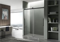 Frameless Shower Door in Matte Black