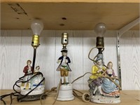 Theee Japanese and Occupied Japan Figure Lamps