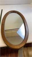 Vintage hanging oval mirror