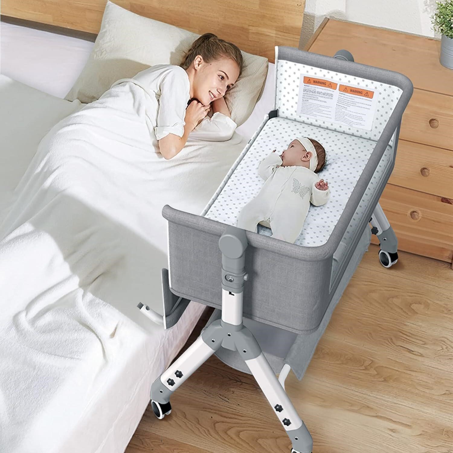 PEARLOVE Baby Bassinet Bedside Sleeper