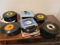 45's records including pat Boone, Elvis, beatles,