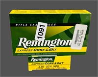 (2) BOXES (40) ROUNDS REMINGTON 338 WIN MAG AMMO