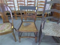 Wooden chair with cane seat