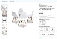E8640  COMHOMA Dining Chair, White Set of 4