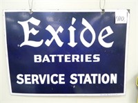 Porcelain Exide Batteries Service Station Sign