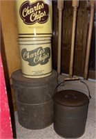 Metal Buckets & Charles Chip Cans