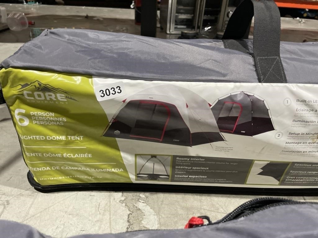 CORE EQUIPMENT 6PERSON LIGHTED TENT RETAIL $250
