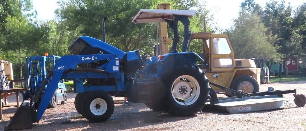 New Holland TS110 Tractor with Shredder and FEL