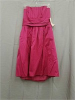 David's Bridal Hot Pink Short Strapless Dress-