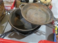 (3) LODGE LARGE CAST IRON SKILLETS