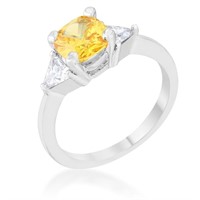 Cushion 1.80ct Canary & White Sapphire Ring