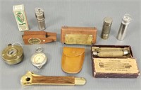 Group including marbles, match safes, animal