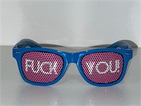 Blue/ Pink Novelty VTG Sunglasses F* You