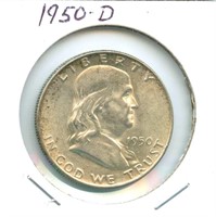 1950-D Franklin Silver Half Dollar