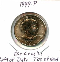 1999-P Susan B. Anthony Dollar - Die Cracks