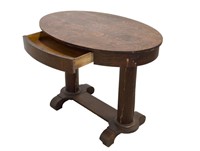 Antique Oak Oval Table w/ Drawer