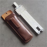 Mechanical Slide Rule in Leather Case