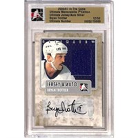 2006/07 Bryan Trottier Auto Game Used Jersey Card