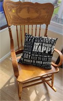 Pressback Rocking Chair & Throw Pillow