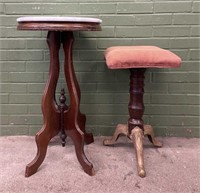 Marble Top Stand & Piano Stool