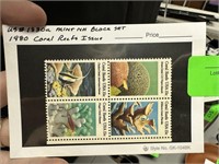 1530A NH STAMP BLOCK 1980 CORAL REEFS ISSUE