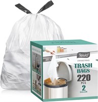 2 Gallon 220pcs Strong Drawstring Trash Bags