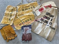 Old advertising nail pouches & gloves
