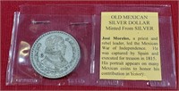 1962 Old Mexican Silver Dollar
