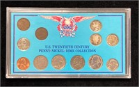 US Twentieth Century Penny Nickel Dime Collection