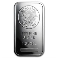 1 oz. Sunshine Mint Silver Bar -.999 Pure