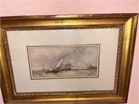 C. 1900 Watercolor of Maritime Scene, Unsigned