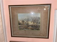 19th C. Watercolor Landscape Signed, Unknown
