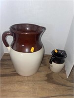 2 vintage pottery pitchers