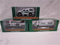 (3) 2006 Miniature Hess 18 Wheeler &  Racer- NIB,