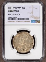 1904 25C PANAMA CENTAVO AU NGC  DETAILS