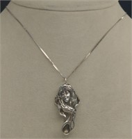 Vintgae Sterling Woman W/Stars Pendant Necklace
