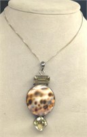 Sterling Silver Cowry Shell Pendant Necklace