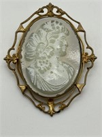 Antique GF Victorian Cameo Brooch