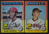 1975 Topps Rookie Baseball Cards; Frank Tanana & B