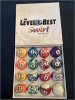 The Level Best Swirl pool ball set