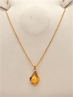 Estate Pendant 1.4ct Fire Stone , w/ chain