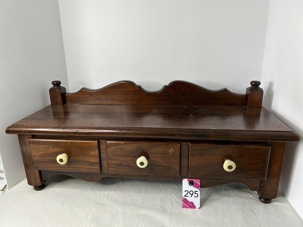 24" Wood Shelf with Drawer 11"H