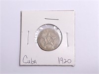 1920 Republica De Cuba Cinco Centavos Coin