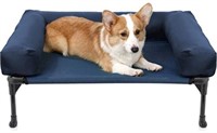 Veehoo Cooling Elevated Dog Bed with Bolster, Rai